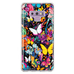 Samsung Galaxy Note 9 Psychedelic Trippy Butterflies Pop Art Hybrid Protective Phone Case Cover