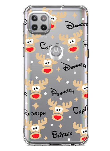 Motorola Moto One 5G Red Nose Reindeer Christmas Winter Holiday Hybrid Protective Phone Case Cover