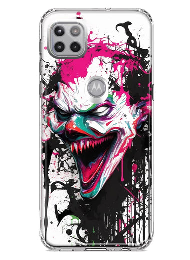 Motorola Moto One 5G Evil Joker Face Painting Graffiti Hybrid Protective Phone Case Cover
