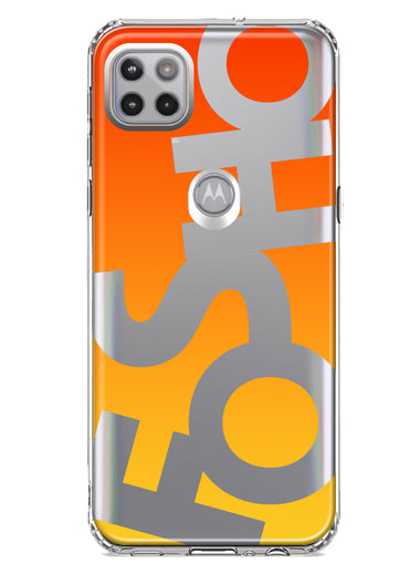 Motorola Moto One 5G Orange Yellow Clear Funny Text Quote Fosho Hybrid Protective Phone Case Cover