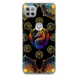Motorola Moto One 5G Mandala Geometry Abstract Dragon Pattern Hybrid Protective Phone Case Cover