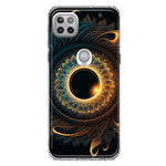 Motorola Moto One 5G Mandala Geometry Abstract Eclipse Pattern Hybrid Protective Phone Case Cover
