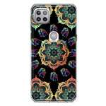 Motorola Moto One 5G Mandala Geometry Abstract Elephant Pattern Hybrid Protective Phone Case Cover
