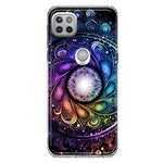 Motorola Moto One 5G Mandala Geometry Abstract Galaxy Pattern Hybrid Protective Phone Case Cover