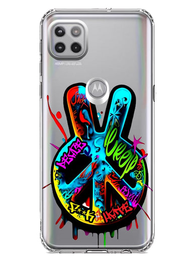 Motorola Moto One 5G Peace Graffiti Painting Art Hybrid Protective Phone Case Cover