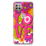 Motorola Moto One 5G Pink Daisy Love Graffiti Painting Art Hybrid Protective Phone Case Cover