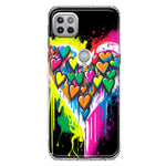 Motorola Moto One 5G Colorful Rainbow Hearts Love Graffiti Painting Hybrid Protective Phone Case Cover