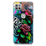 Motorola Moto One 5G Red Roses Graffiti Painting Art Hybrid Protective Phone Case Cover