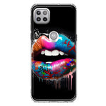 Motorola Moto One 5G Colorful Lip Graffiti Painting Art Hybrid Protective Phone Case Cover