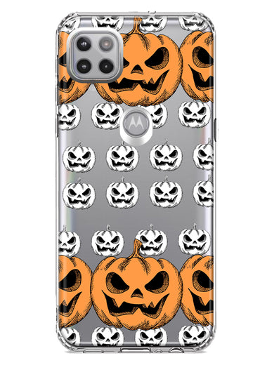Motorola Moto One 5G Ace Halloween Spooky Horror Scary Jack O Lantern Pumpkins Hybrid Protective Phone Case Cover