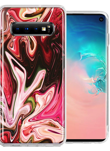 Samsung Galaxy S10 Pink Abstract Design Double Layer Phone Case Cover