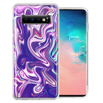 Samsung Galaxy S10 Plus Purple Paint Swirl Design Double Layer Phone Case Cover