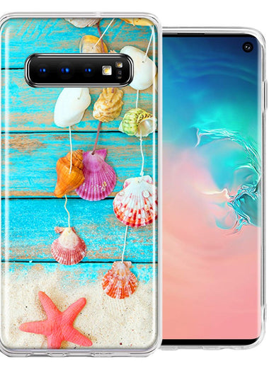 Samsung Galaxy S10 Plus Seashell Wind chimes Design Double Layer Phone Case Cover