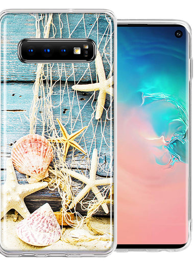 Samsung Galaxy S10 Plus Starfish Net Design Double Layer Phone Case Cover