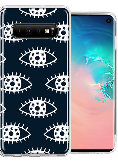 Samsung Galaxy S10 Plus Starry Evil Eyes Design Double Layer Phone Case Cover