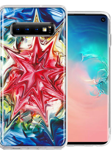 Samsung Galaxy S10 Tie Dye Abstract Design Double Layer Phone Case Cover