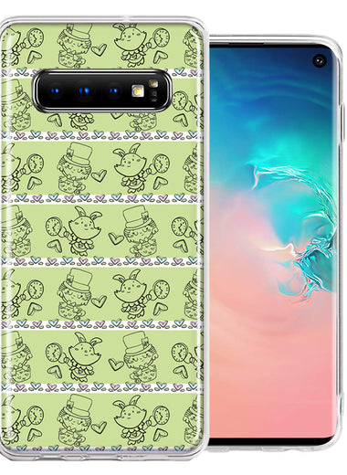 Samsung Galaxy S10 Plus Wonderland Hatter Rabbit Design Double Layer Phone Case Cover