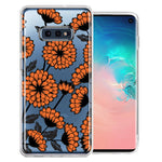 Samsung Galaxy S10e Orange Chrysanthemum Flowers Design Double Layer Phone Case Cover