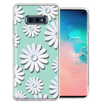 Samsung Galaxy S10e White Teal Daisies Design Double Layer Phone Case Cover