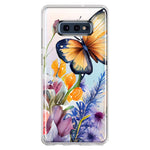 Samsung Galaxy S10e Spring Summer Flowers Butterfly Purple Blue Lilac Floral Hybrid Protective Phone Case Cover
