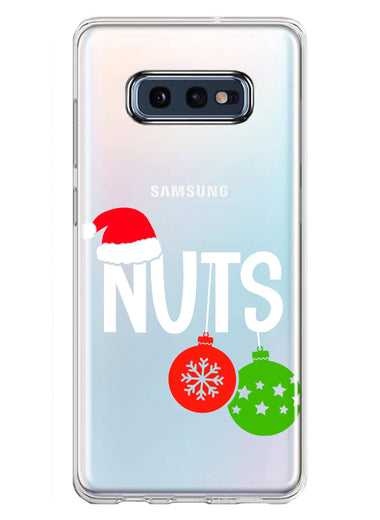 Samsung Galaxy S10e Christmas Funny Couples Chest Nuts Ornaments Hybrid Protective Phone Case Cover