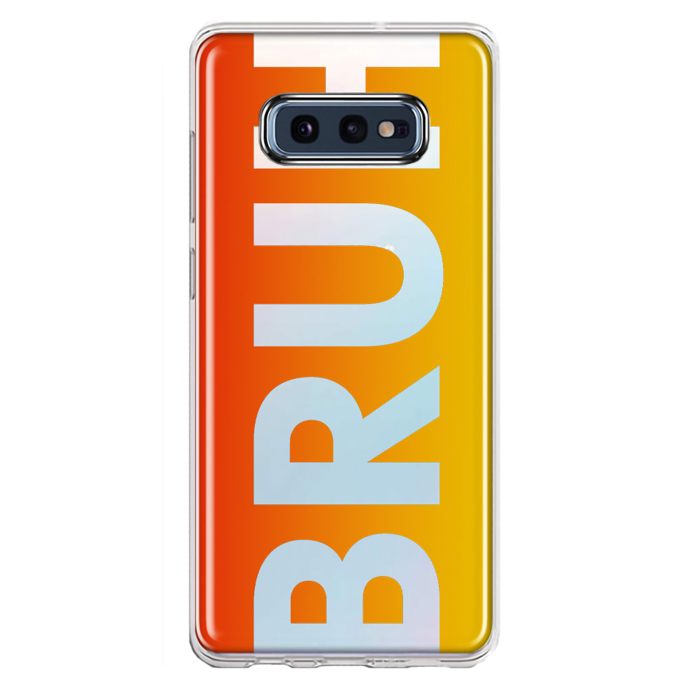 Orange Red Clear Funny Text Bruh Design Samsung Galaxy S10e Case - Protect Your Phone in Style – CellCasesUSA