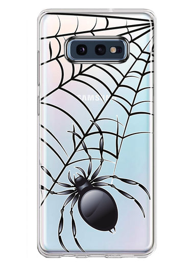Samsung Galaxy S10e Creepy Black Spider Web Halloween Horror Spooky Hybrid Protective Phone Case Cover
