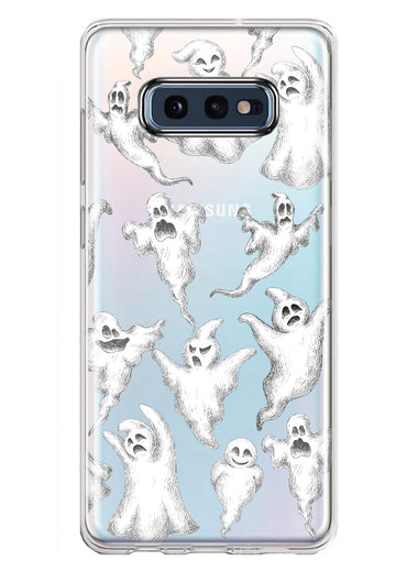 Samsung Galaxy S10e Cute Halloween Spooky Floating Ghosts Horror Scary Hybrid Protective Phone Case Cover