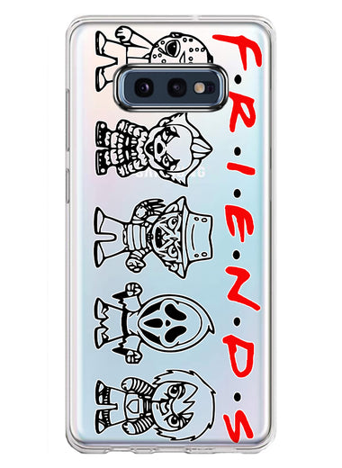 Samsung Galaxy S10e Cute Halloween Spooky Horror Scary Characters Friends Hybrid Protective Phone Case Cover