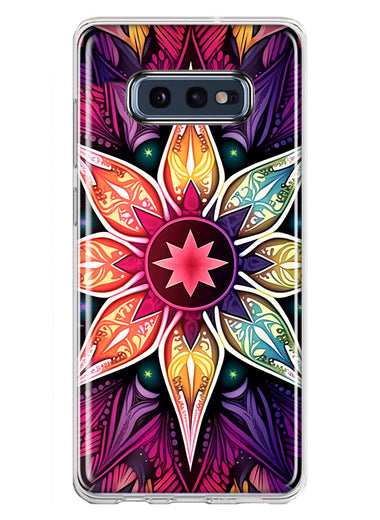 Samsung Galaxy S10e Mandala Geometry Abstract Star Pattern Hybrid Protective Phone Case Cover
