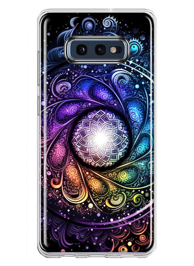 Samsung Galaxy S10e Mandala Geometry Abstract Galaxy Pattern Hybrid Protective Phone Case Cover