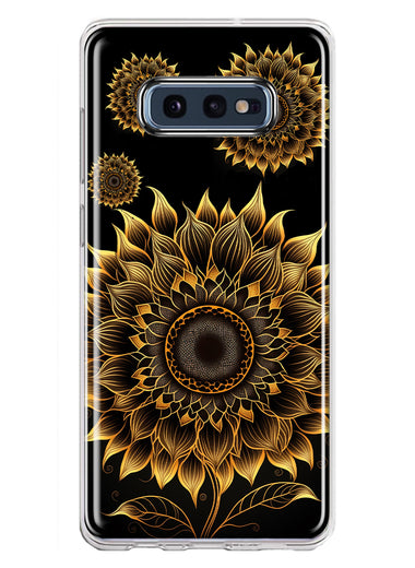 Samsung Galaxy S10e Mandala Geometry Abstract Sunflowers Pattern Hybrid Protective Phone Case Cover