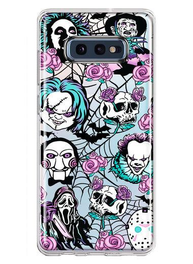 Samsung Galaxy S10e Roses Halloween Spooky Horror Characters Spider Web Hybrid Protective Phone Case Cover