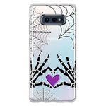 Samsung Galaxy S10e Halloween Skeleton Heart Hands Spooky Spider Web Hybrid Protective Phone Case Cover