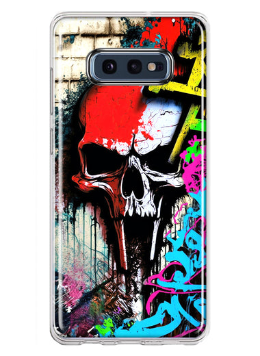 Samsung Galaxy S10e Skull Face Graffiti Painting Art Hybrid Protective Phone Case Cover