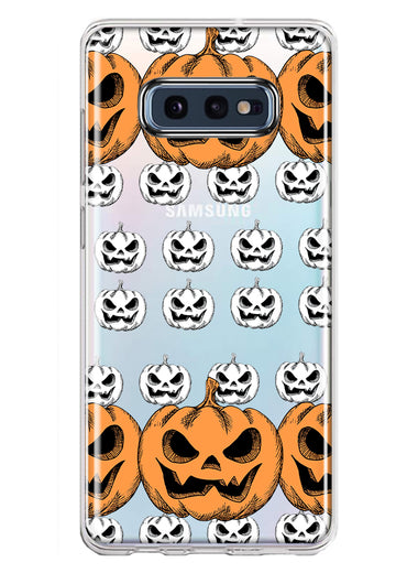 Samsung Galaxy S10e Halloween Spooky Horror Scary Jack O Lantern Pumpkins Hybrid Protective Phone Case Cover