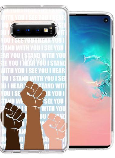 Samsung Galaxy S10 Plus BLM Equality Stand With You Double Layer Phone Case Cover