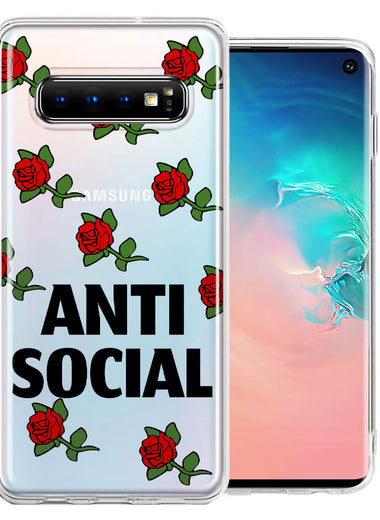 Samsung Galaxy S10 Plus Anti Social Roses Design Double Layer Phone Case Cover
