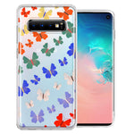 Samsung Galaxy S10 Plus Colorful Butterflies Design Double Layer Phone Case Cover