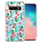 Samsung Galaxy S10 Plus Halloween Creepy Tropical Eyeballs Design Double Layer Phone Case Cover
