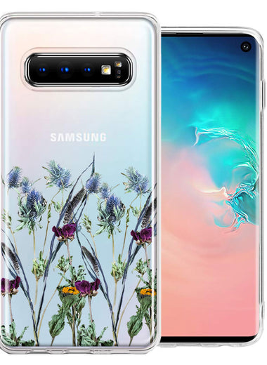 Samsung Galaxy S10 Plus Country Dried Flowers Design Double Layer Phone Case Cover