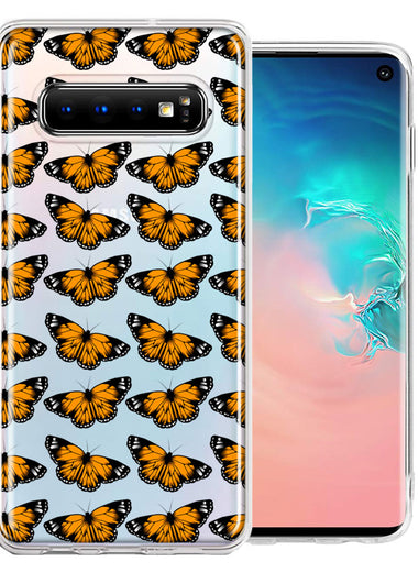 Samsung Galaxy S10 Plus Monarch Butterflies Design Double Layer Phone Case Cover
