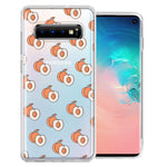 Samsung Galaxy S10 Plus Polka Dot Peaches Design Double Layer Phone Case Cover