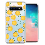 Samsung Galaxy S10 Tropical Pineapples Polkadots Design Double Layer Phone Case Cover