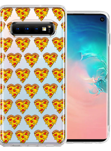Samsung Galaxy S10 Plus Pizza Hearts Polka dots Design Double Layer Phone Case Cover