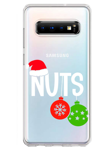 Samsung Galaxy S10 Christmas Funny Couples Chest Nuts Ornaments Hybrid Protective Phone Case Cover