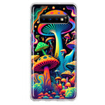 Samsung Galaxy S10 Neon Rainbow Psychedelic Indie Hippie Mushrooms Hybrid Protective Phone Case Cover