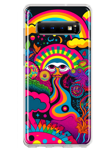 Samsung Galaxy S10 Psychedelic Trippy Hippie Night Walk Hybrid Protective Phone Case Cover