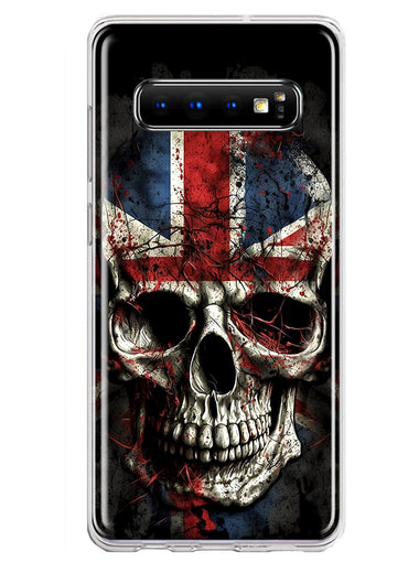 Samsung Galaxy S10 Plus British UK Flag Skull Hybrid Protective Phone Case Cover
