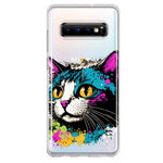 Samsung Galaxy S10 Cool Cat Oil Paint Pop Art Hybrid Protective Phone Case Cover